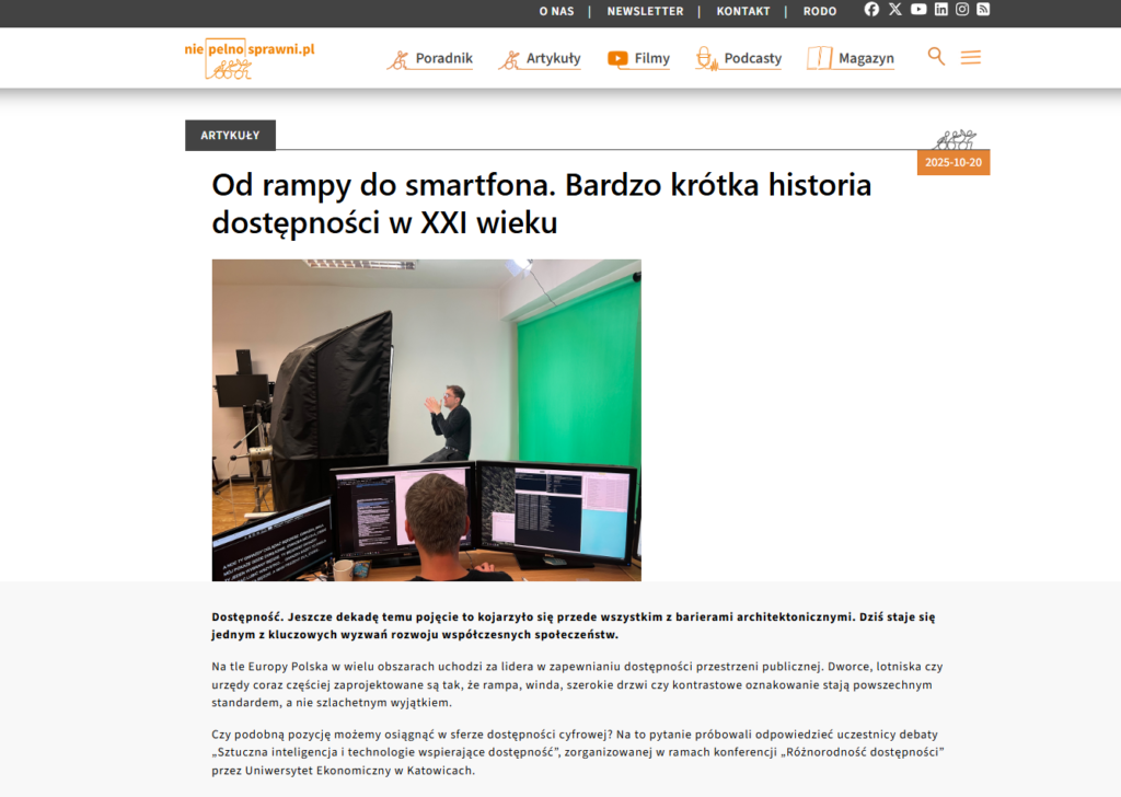 Widok strony internetowej