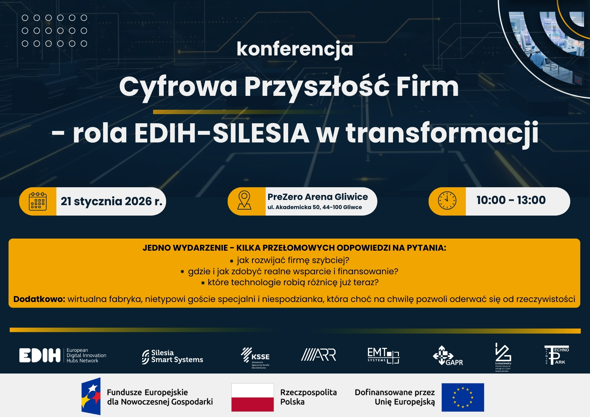 Plakat. Konferencja Edih Silesia 21 stycznia 2026. Gkuwuece,