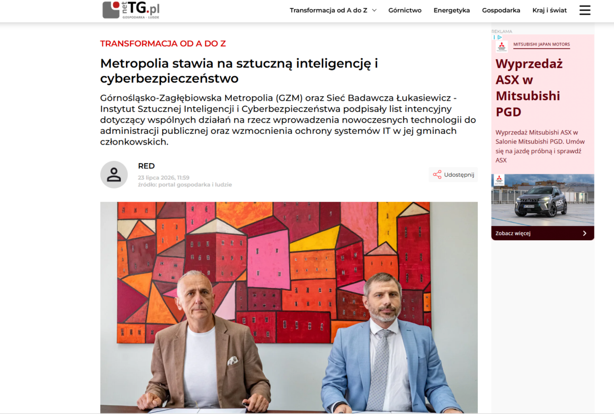 Screen strony www ze zdjęciem i tekstem